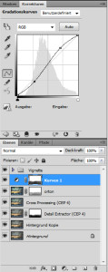 Gradationskurve - auch hier maskiere ich wieder den Vordergrund