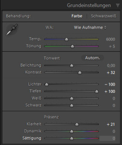 Entwicklung in Adobe Lightroom